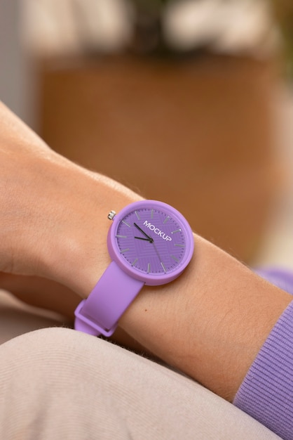 Close up on wristwatch mockup design