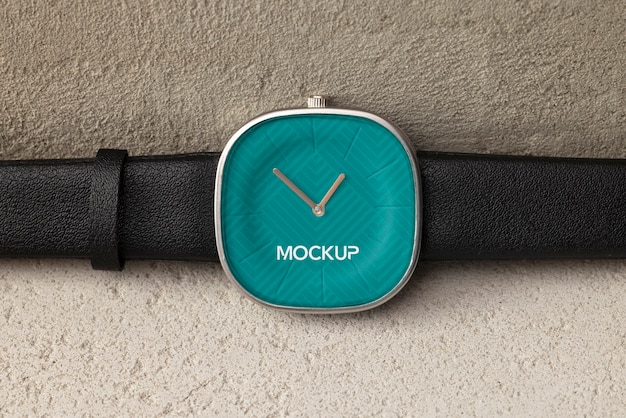 Close up on wristwatch mockup design