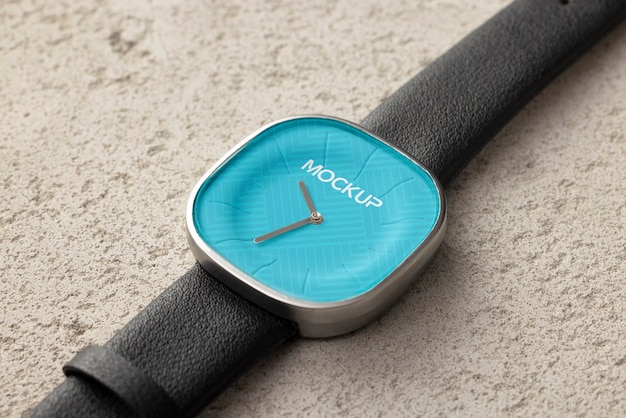 Close up on wristwatch mockup design