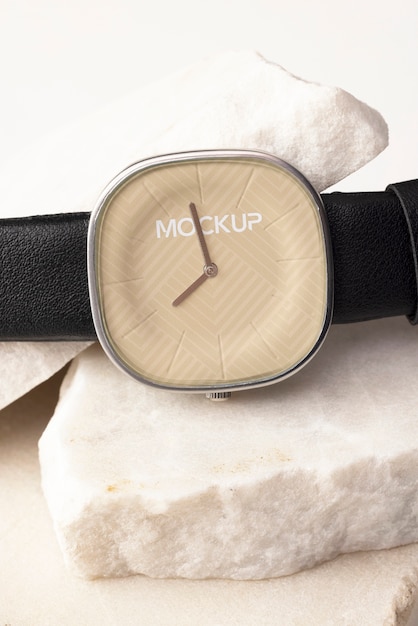 close up on wristwatch mockup design