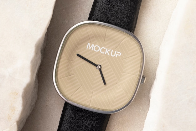 Close up on wristwatch mockup design