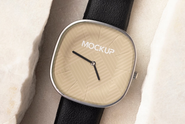 PSD close up on wristwatch mockup design