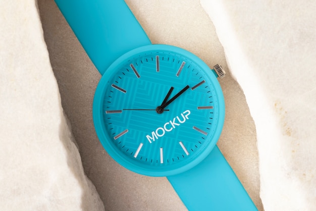 close up on wristwatch mockup design