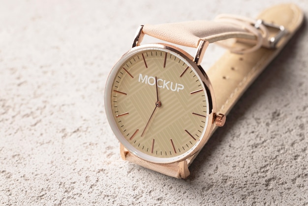 close up on wristwatch mockup design