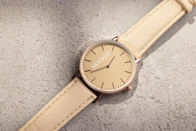 close up on wristwatch mockup design