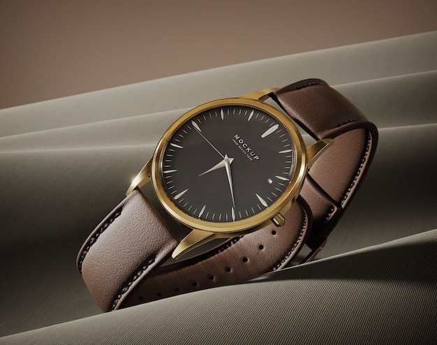 close up on wristwatch mockup