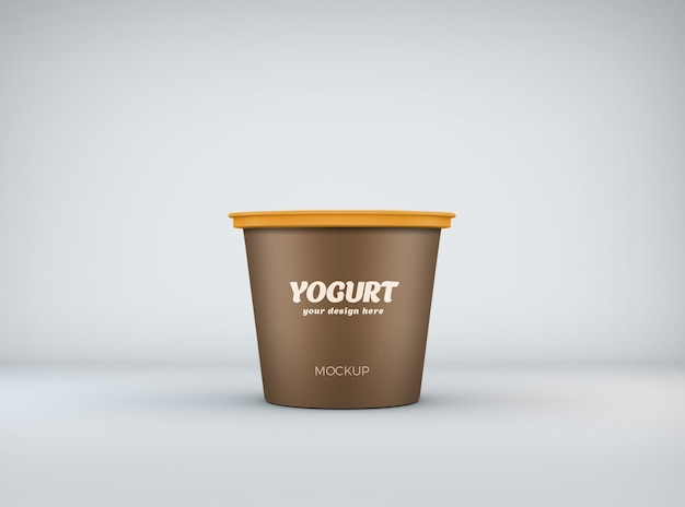 Primo piano su yogurt mockup design isolato