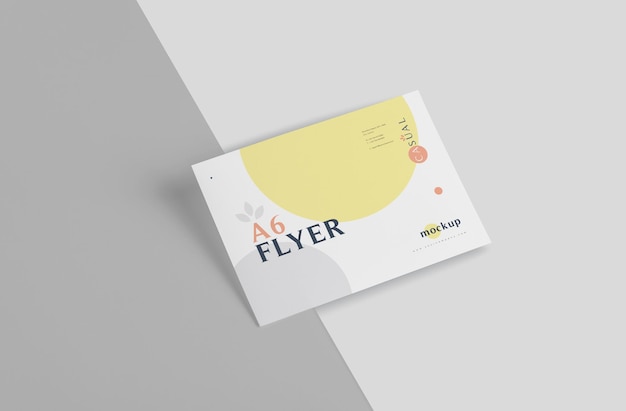 Close view of a6 size brochure mockup