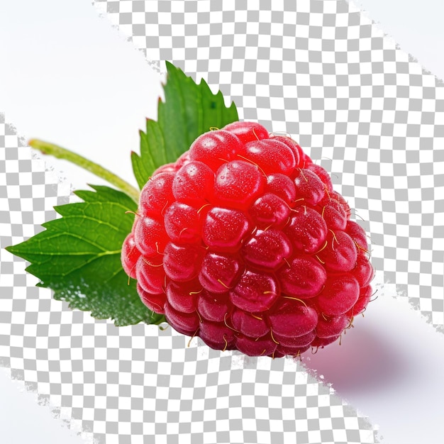 PSD close view of a raspberry on the transparent background