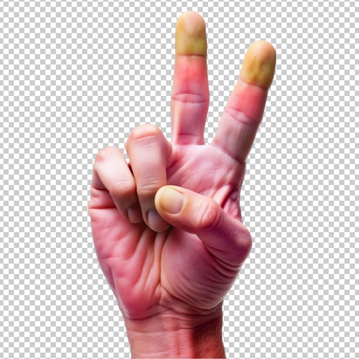 PSD すべての指を閉じて真ん中指を開く