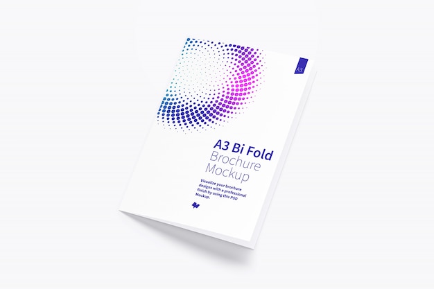 Closed bi fold brochure mockup