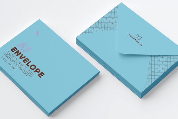 Closed Envelope Stacks Mockup, front and back view