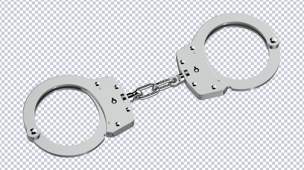 PSD closed metal handcuffs isolated