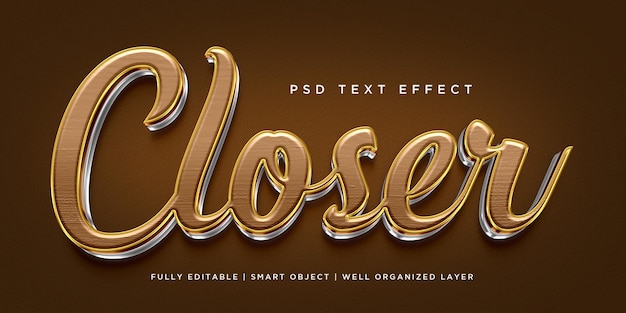 PSD closer 3d style text effect