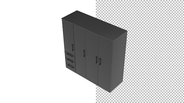 PSD closet top view without shadow 3d render