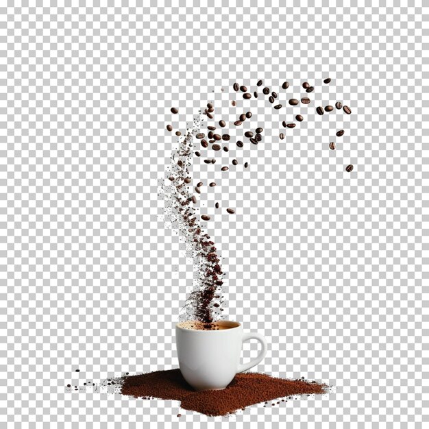 PSD closeup of coffee beans international coffee day isolated on transparent background