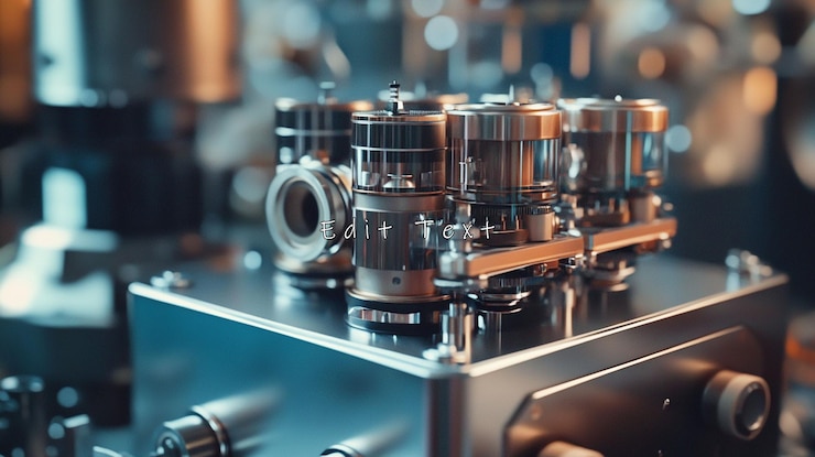 PSD closeup of complex metallic machinery