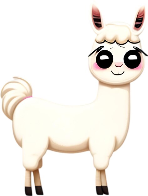 PSD closeup of a cute cartoon llama icon