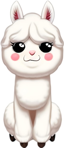 Closeup of a cute cartoon llama icon