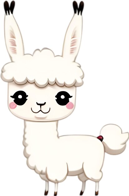 PSD closeup of a cute cartoon llama icon