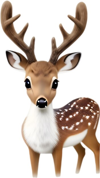 Closeup of a cute cartoon marsh deer icon