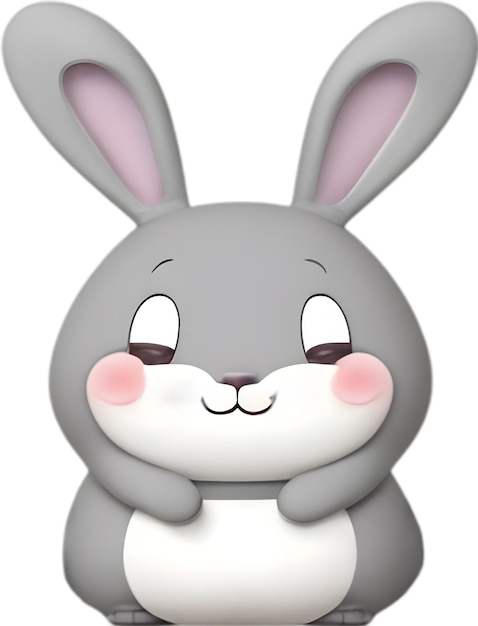 PSD closeup of a cute cartoon rabbit icon