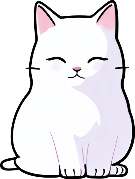 PSD closeup of a cute cat icon minimalist style aigenerated