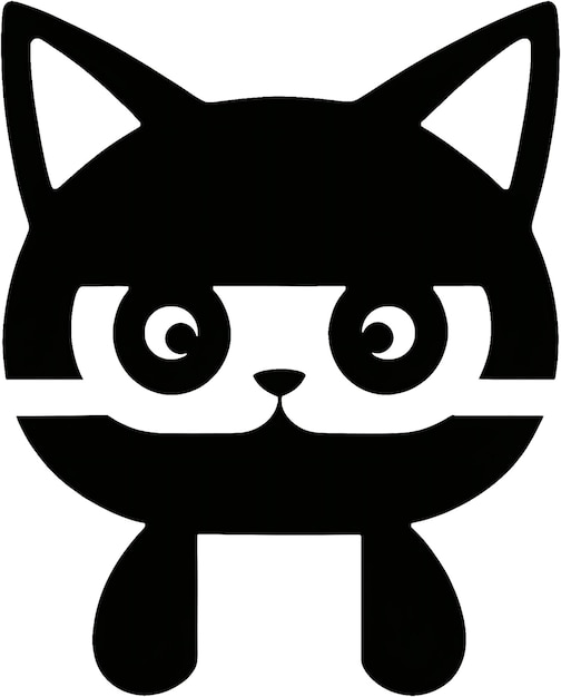 PSD closeup of a cute cat icon minimalist style aigenerated