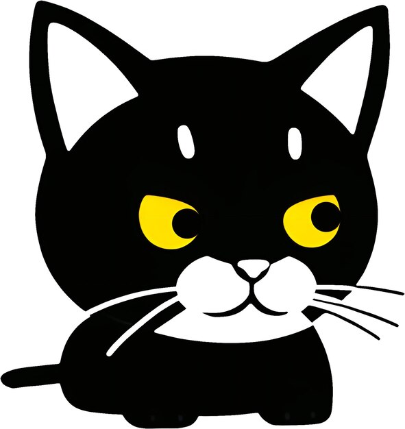 PSD close-up di un'icona di gatto carino in stile minimalista aigenerato