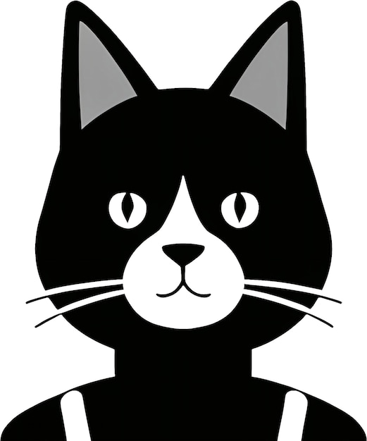 PSD closeup of a cute cat icon minimalist style aigenerated