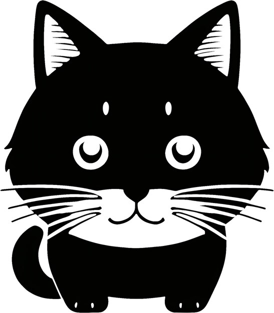 PSD close-up di un'icona di gatto carino in stile minimalista aigenerato