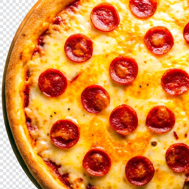 溶けたチーズの美味しいペペロニピザのクローズアップ
