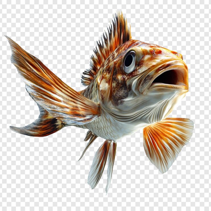 PSD closeup of a fish with open mouth
