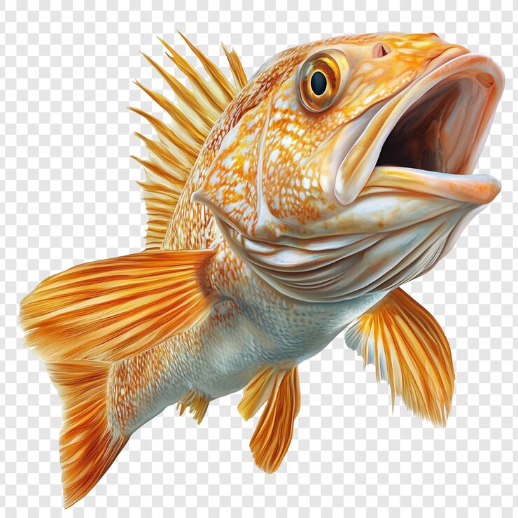 PSD closeup of a fish with open mouth