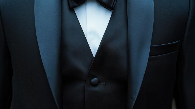 PSD closeup of a formal tuxedo and bow tie