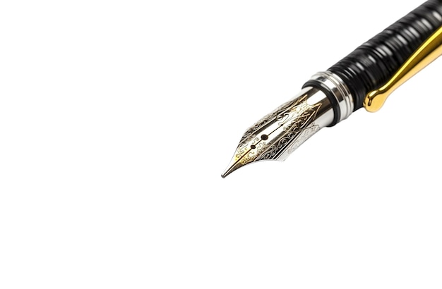 Closeup of the fountain pen isolated on the transparent background created with generative ai