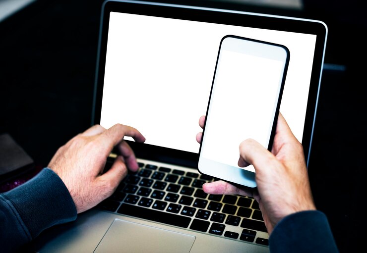 PSD closeup of hands holdin mobile phone