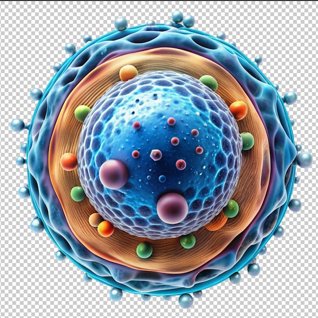 PSD closeup of hivaids virus under microscope