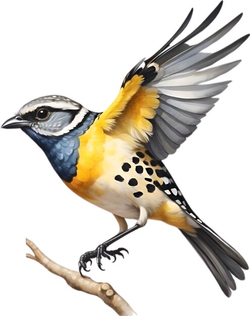 PSD 斑点のあるパルダロット鳥のクローズアップ画像