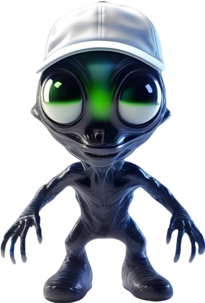 PSD closeup image of a skinny alien