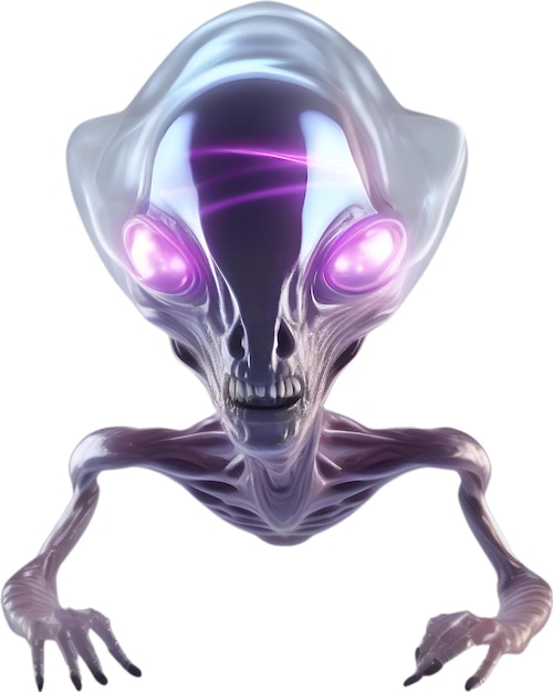 PSD closeup image of a skinny alien