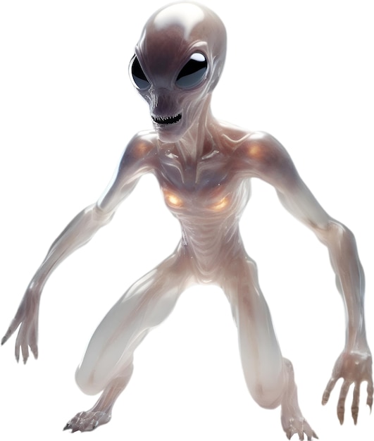 PSD closeup image of a skinny alien