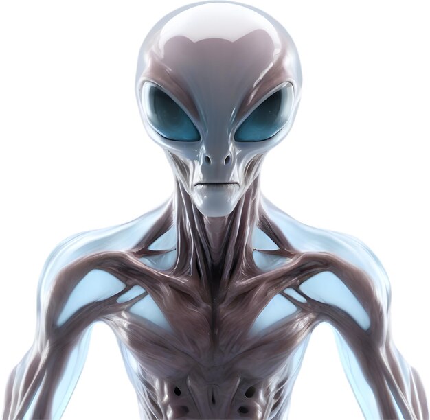 PSD closeup image of a skinny alien