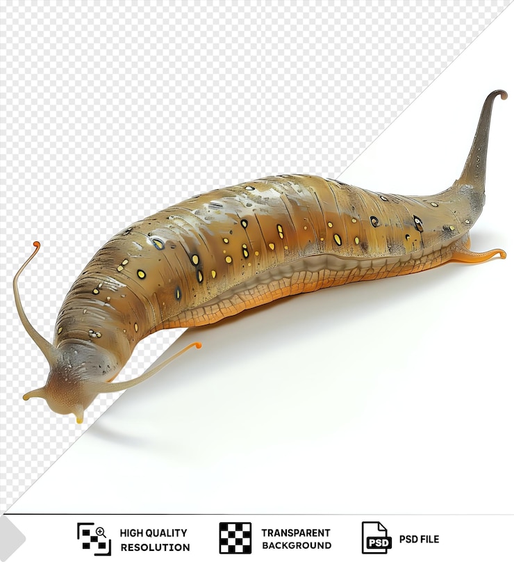 PSD closeup image of a slug on isolated background