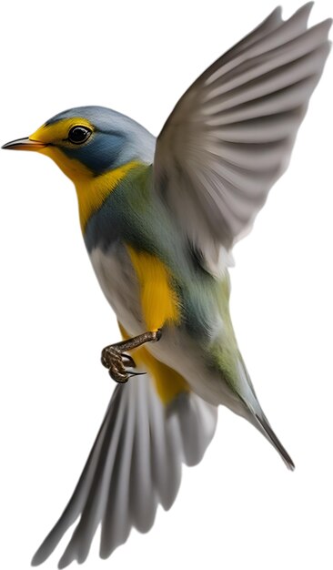 PSD immagine in primo piano di un uccello parula tropicale.