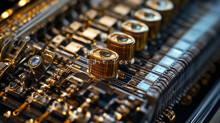PSD closeup of intricate electronic circuit board components