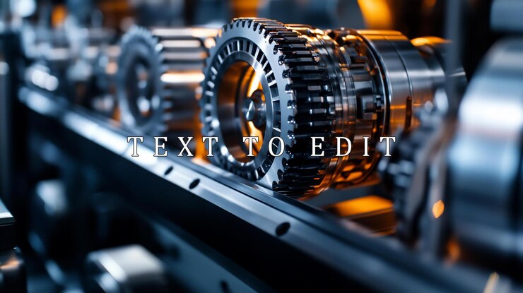PSD closeup of intricate industrial gears and machinery in motion