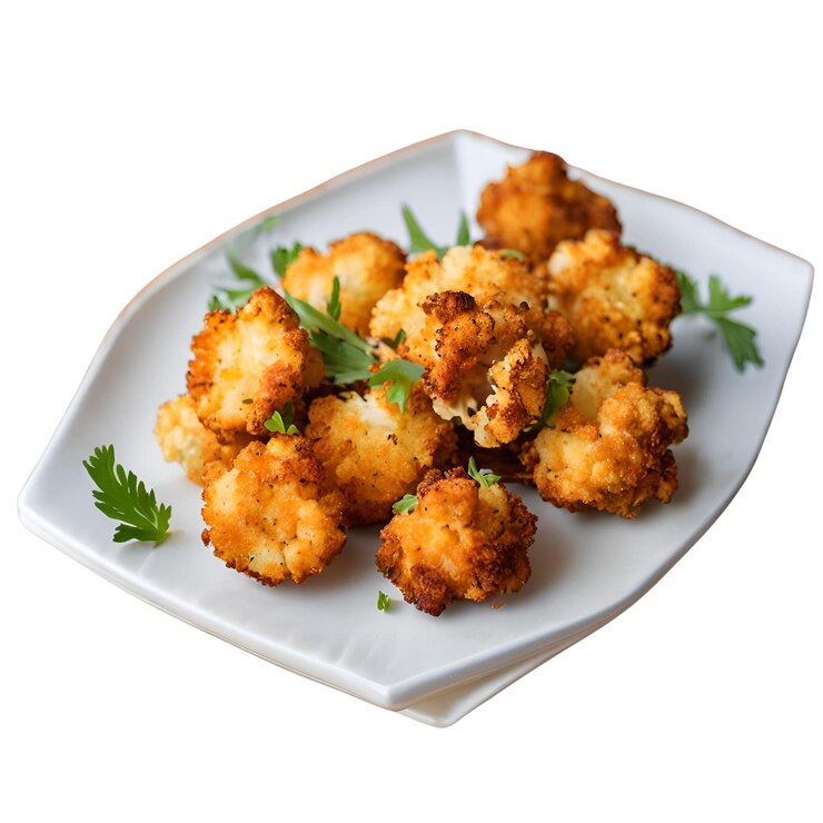 closeup of a Crispy Parmesan Cauliflower Bites
