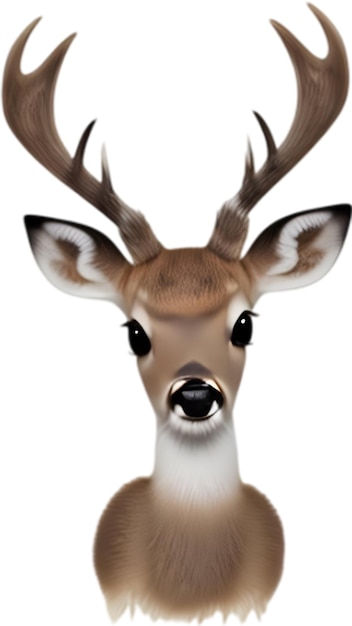 PSD closeup of a cute cartoon marsh deer icon