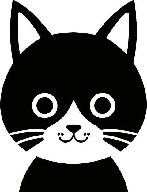 PSD かしい猫のアイコンのクローズアップミニマリストスタイル aigenerated